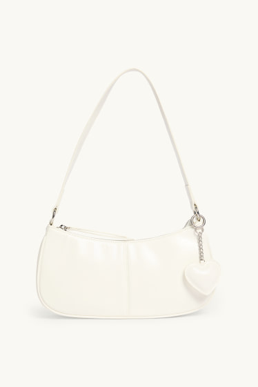 Women - Shoulder bag - faux leather - white