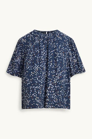 Dames - Blouse - met stippen - blauw