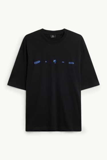 Hommes - T-shirt - relaxed fit - noir