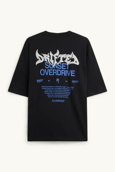 Hommes - T-shirt - relaxed fit - noir