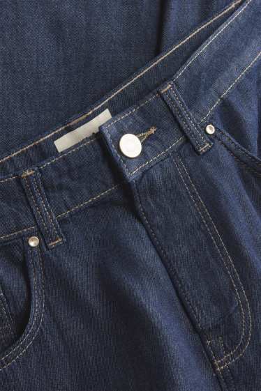 Femmes - Crop wide leg jean - mid waist - jean bleu foncé