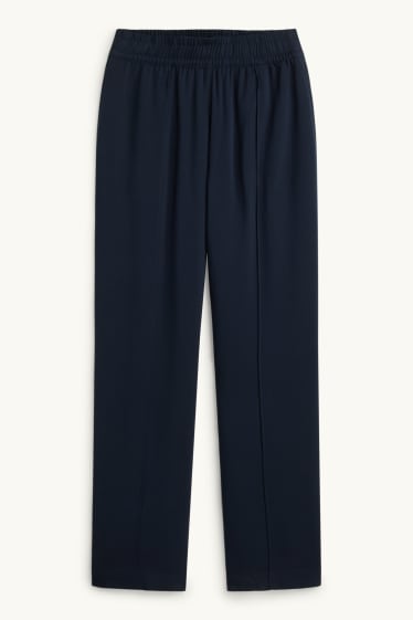 Donna - Pantaloni di stoffa - vita media - straight leg - blu scuro