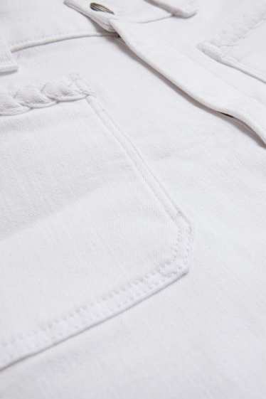 Women - Jean shorts - high waist - white
