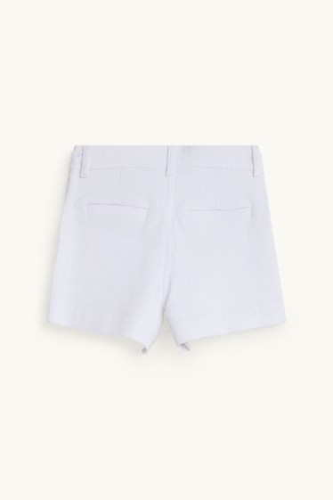 Women - Jean shorts - high waist - white