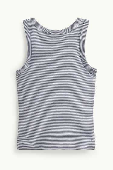 Women - Top - striped - dark blue / white