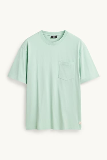 Hommes - T-shirt - relaxed fit - vert menthe