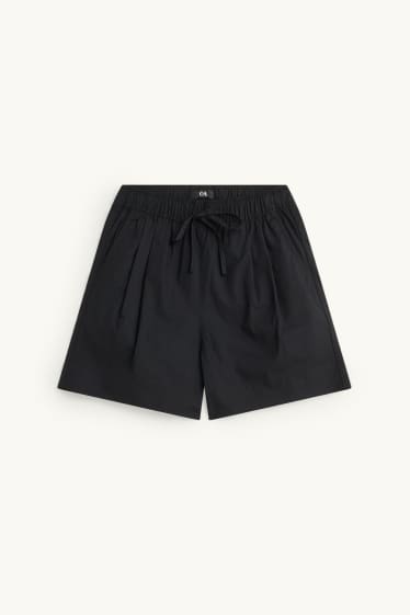 Dona - Pantalons curts - mid waist - negre