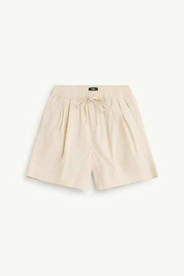 Donna - Shorts - vita media - crema