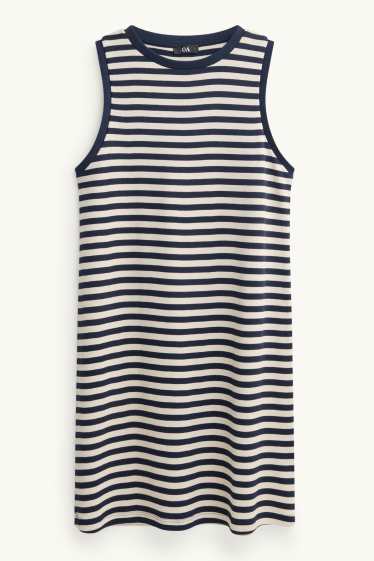 Mujer - Vestido - straight fit - de rayas - azul / blanco