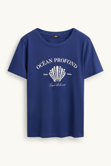 Damen - T-Shirt - Regular Fit - blau