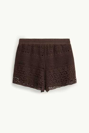 Damen - Strick-Shorts - braun