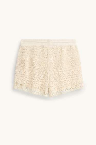 Dames - Gebreide short - beige