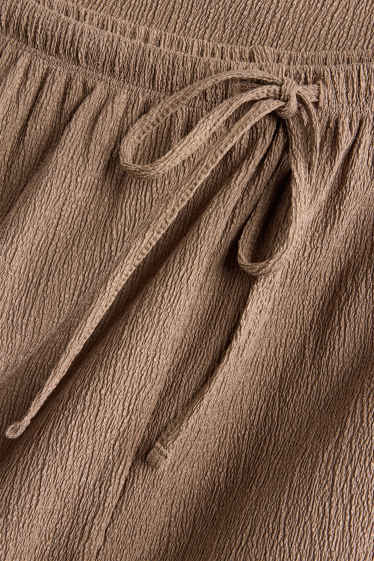 Femei - Pantaloni de stofă - talie medie - palazzo - maro