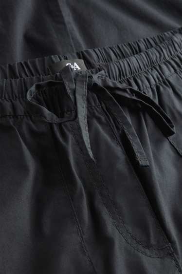 Femei - Pantaloni de stofă - talie medie - tapered fit - negru