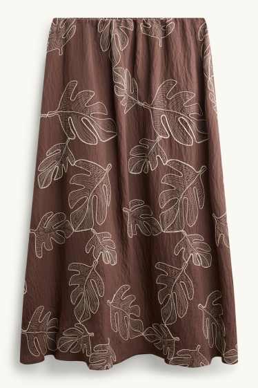 Damen - Rock - gemustert - braun