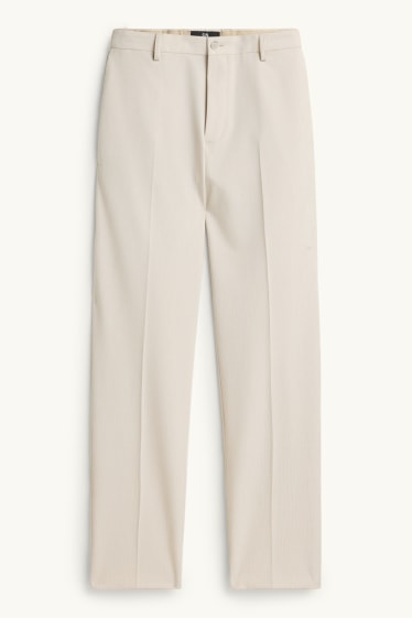 Hommes - Pantalon de costume - regular fit - à rayures - crème