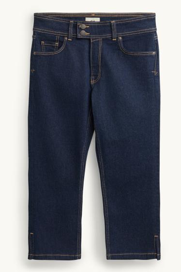 Damen - Capri Jeans - Low Waist  - dunkeljeansblau