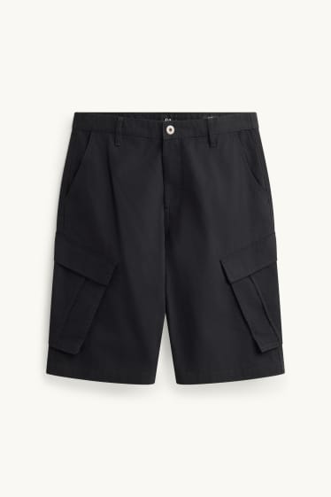 Bărbați - Bermude cargo de blugi - negru