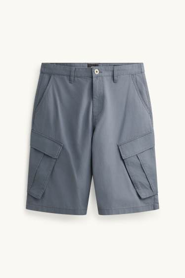 Herren - Jeans-Cargo-Bermudas - grau