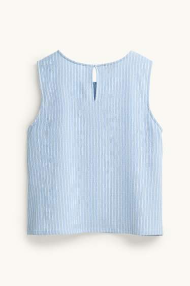 Dámské - Top - pruhovaný - bílá / světle modrá