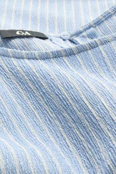 Dámské - Top - pruhovaný - bílá / světle modrá