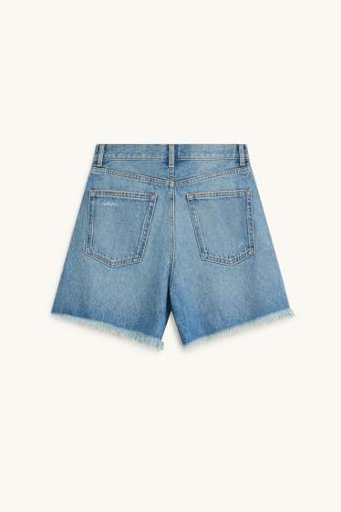 Damen - Jeans-Shorts - High Waist - jeansblau