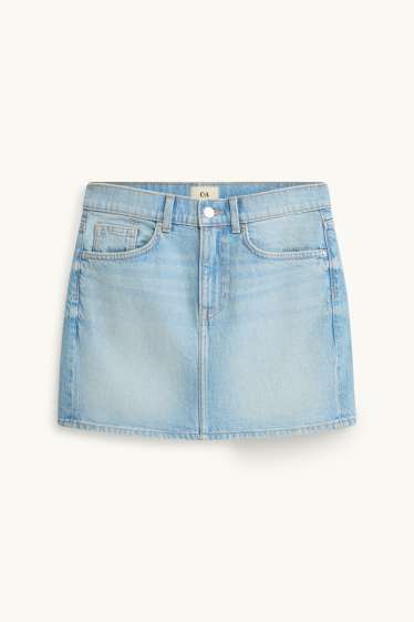 Damen - Jeans-Minirock - helljeansblau