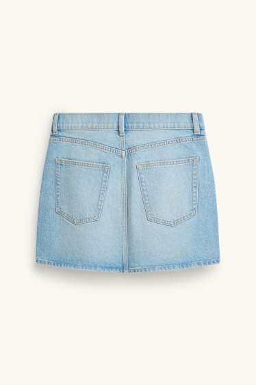 Damen - Jeans-Minirock - helljeansblau