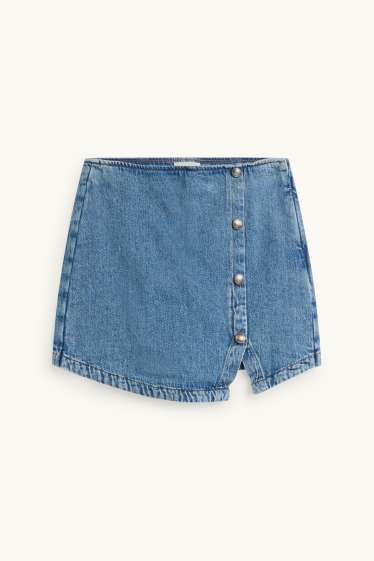 Femmes - Jupe-short en jean - jean bleu