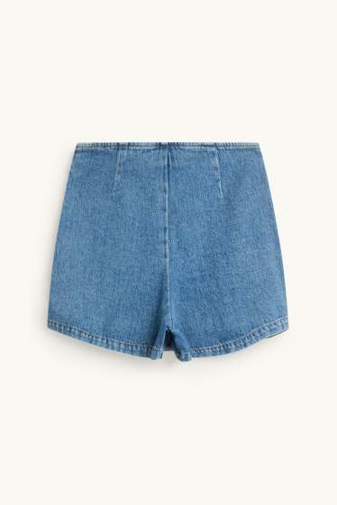 Femmes - Jupe-short en jean - jean bleu