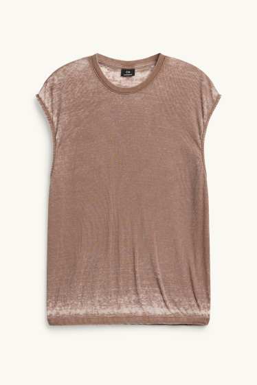 Herren - T-Shirt - Oversized - gerippt - braun