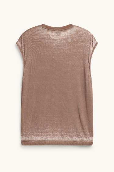 Herren - T-Shirt - Oversized - gerippt - braun