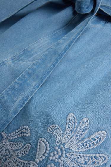 Femmes - Short en jean - high waist - jean bleu