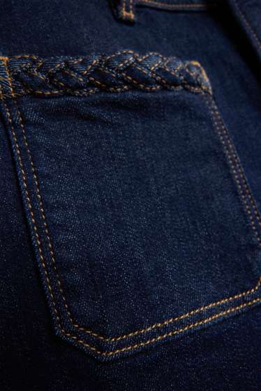 Femei - Pantaloni scurți de blugi - talie înaltă - LYCRA® - denim-albastru închis