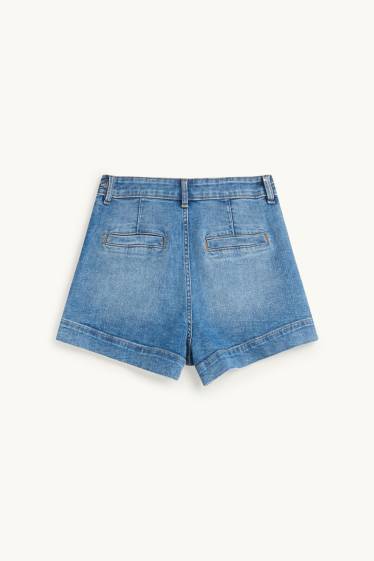 Damen - Jeans-Shorts - High Waist - LYCRA® - jeansblau