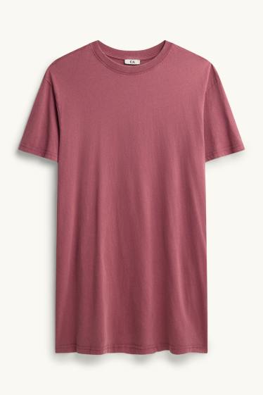 Damen - T-Shirt-Kleid - Straight Fit - dunkelrot