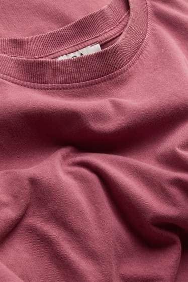 Damen - T-Shirt-Kleid - Straight Fit - dunkelrot