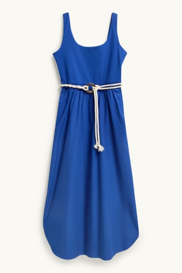 Femmes - Robe avec ceinture - bleu