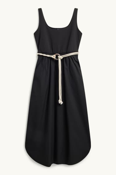 Femmes - Robe avec ceinture - noir
