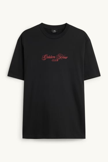 Hommes - T-shirt - relaxed fit - noir