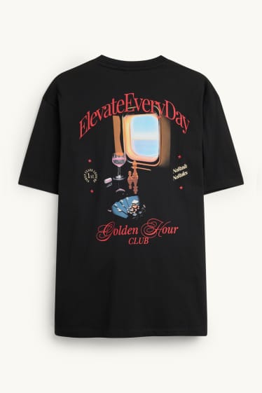 Hommes - T-shirt - relaxed fit - noir