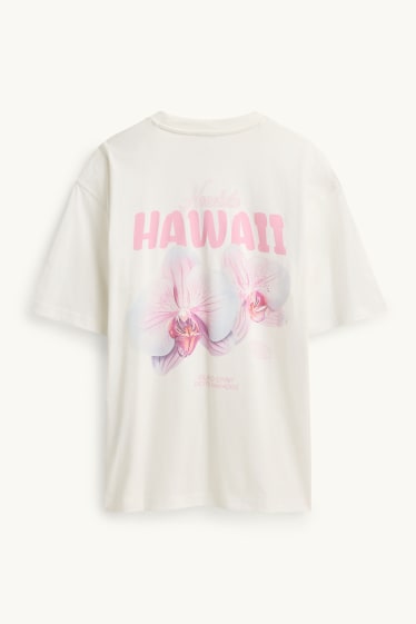 Femei - Tricou - supradimensionat - alb-crem