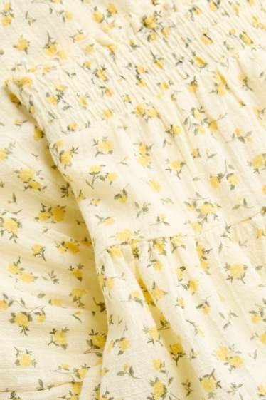 Dames - Rok - gebloemd - geel