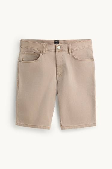 Pánské - Džínové šortky - Flex - džíny - hnědé