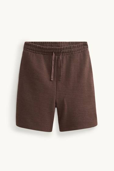 Herren - Shorts - strukturiert - dunkelbraun