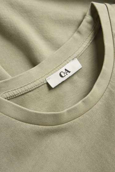 Femei - Tricou - supradimensionat - kaki