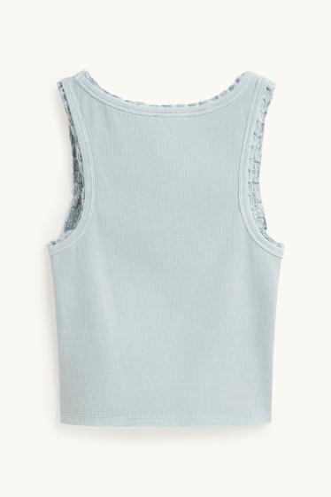 Women - Top - ribbed - light blue