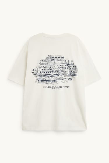 Home - Samarreta de màniga curta - oversized - blanc