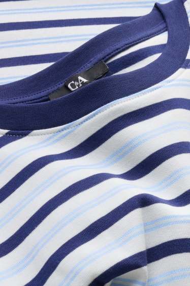 Femei - Tricou - regular fit - cu dungi - albastru / alb