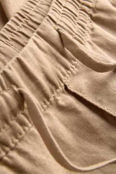 Herren - Shorts - Leinen-Mix - hellbraun